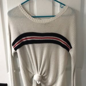 White, striped, American Eagle Outfitters sweater.